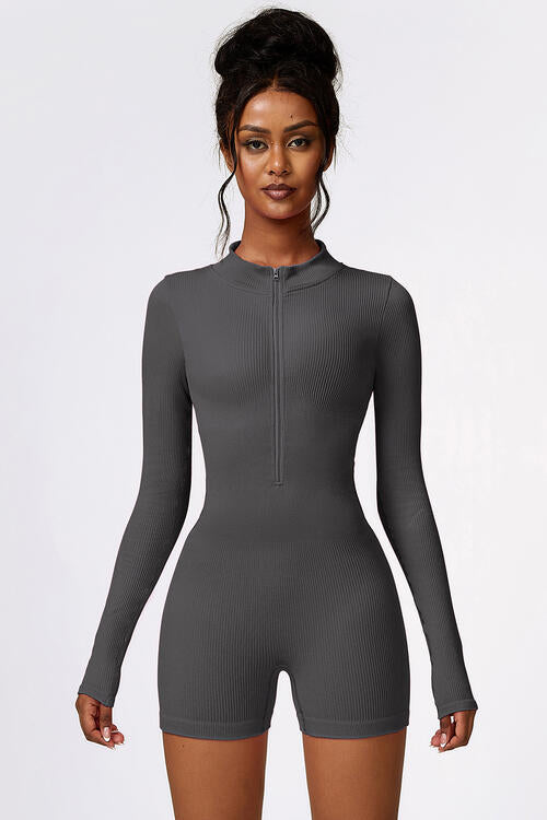 Half Zip Long Sleeve Sports Romper