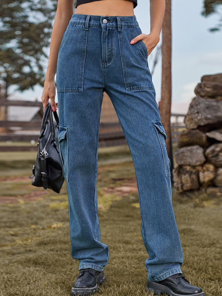 Bootcut Cargo Denim Jeans