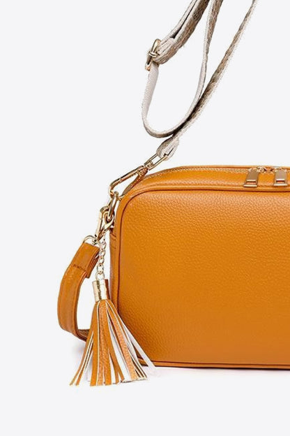 PU Leather Tassel Crossbody Bag Trendsi