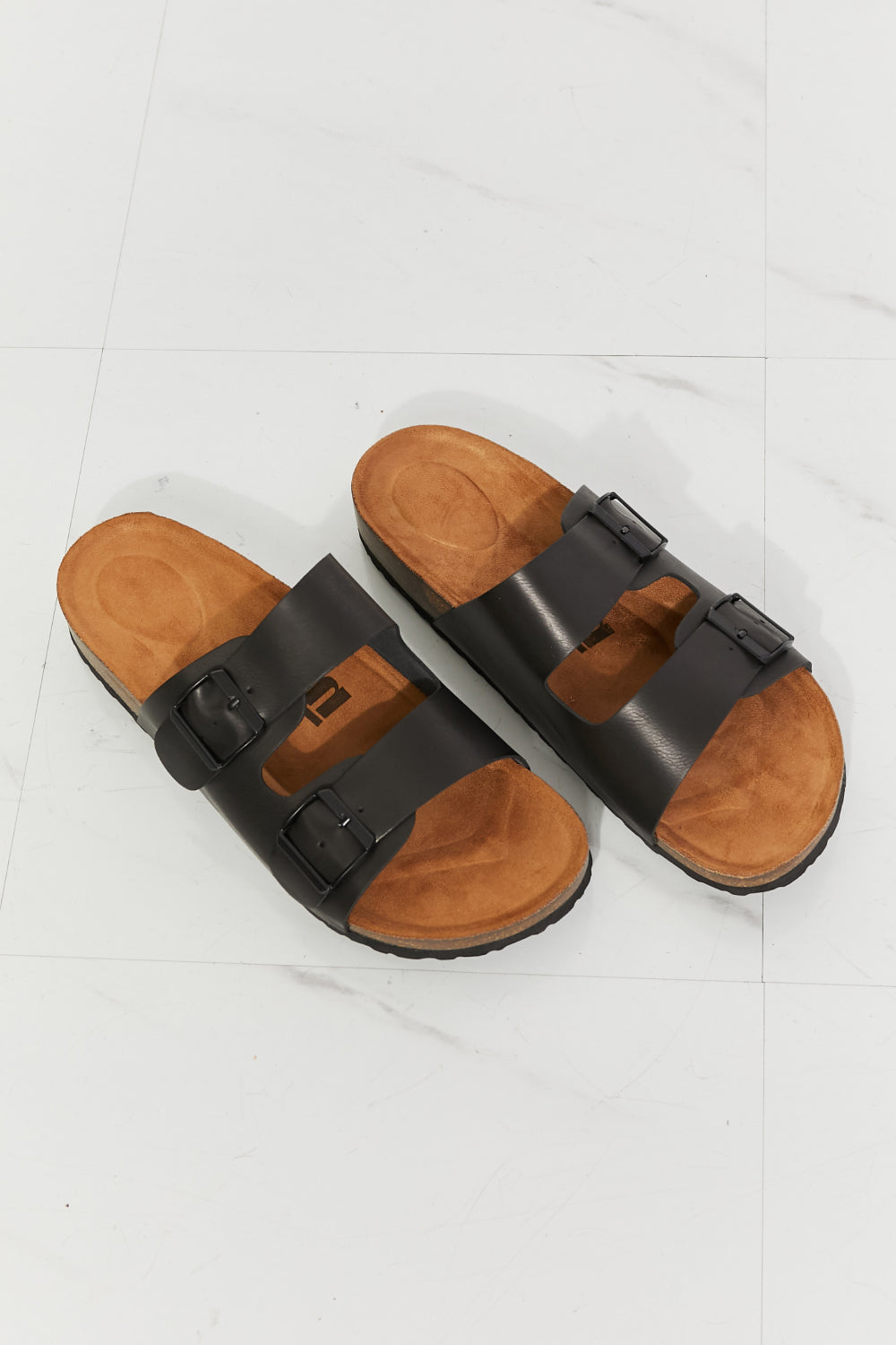 Best Life Double-Banded Slide Sandal in Black Trendsi