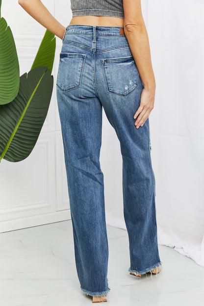 Becka Mid Rise Straight Jeans Trendsi