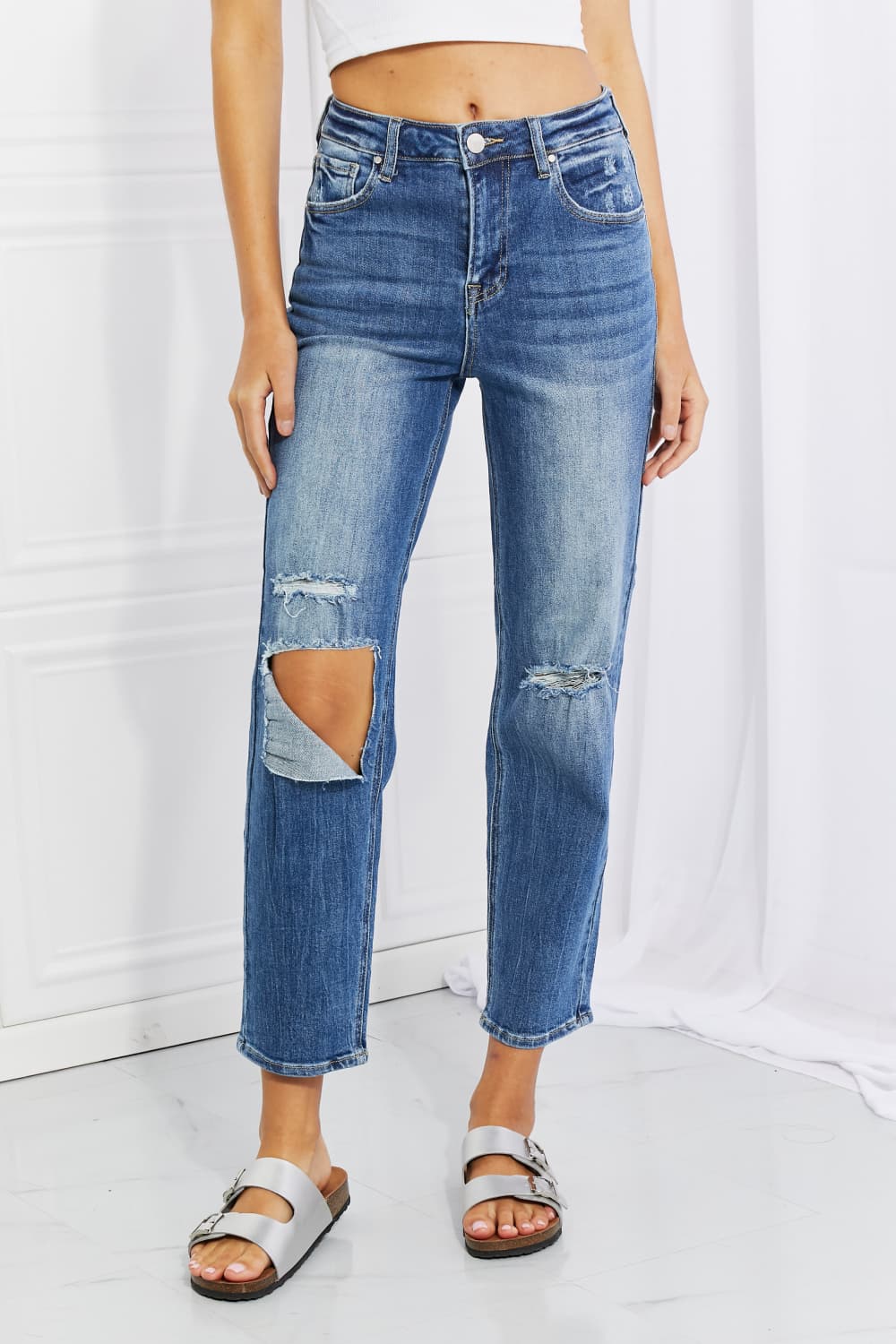 Emily High Rise Relaxed Jeans Trendsi