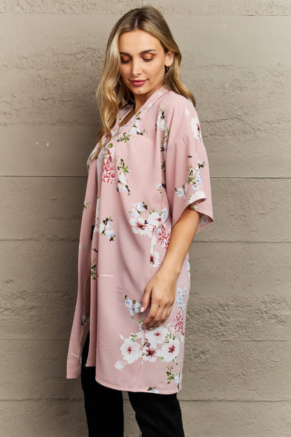 Justin Taylor Aurora Rose Floral Kimono