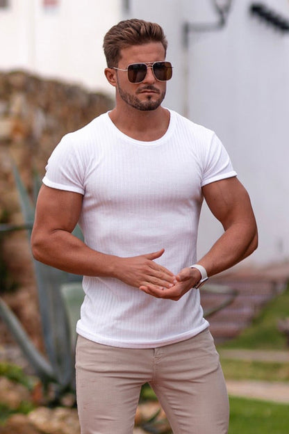 Men's Round Neck Short Sleeve T-Shirt Trendsi