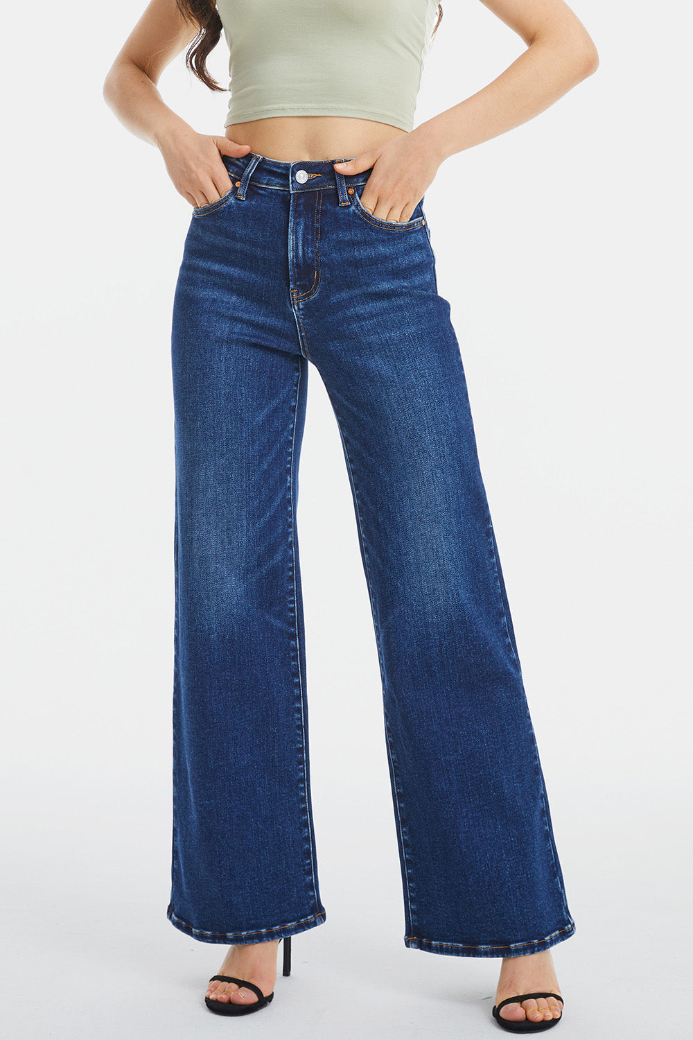 BAYEAS High Waist Cat's Whisker Wide Leg Jeans