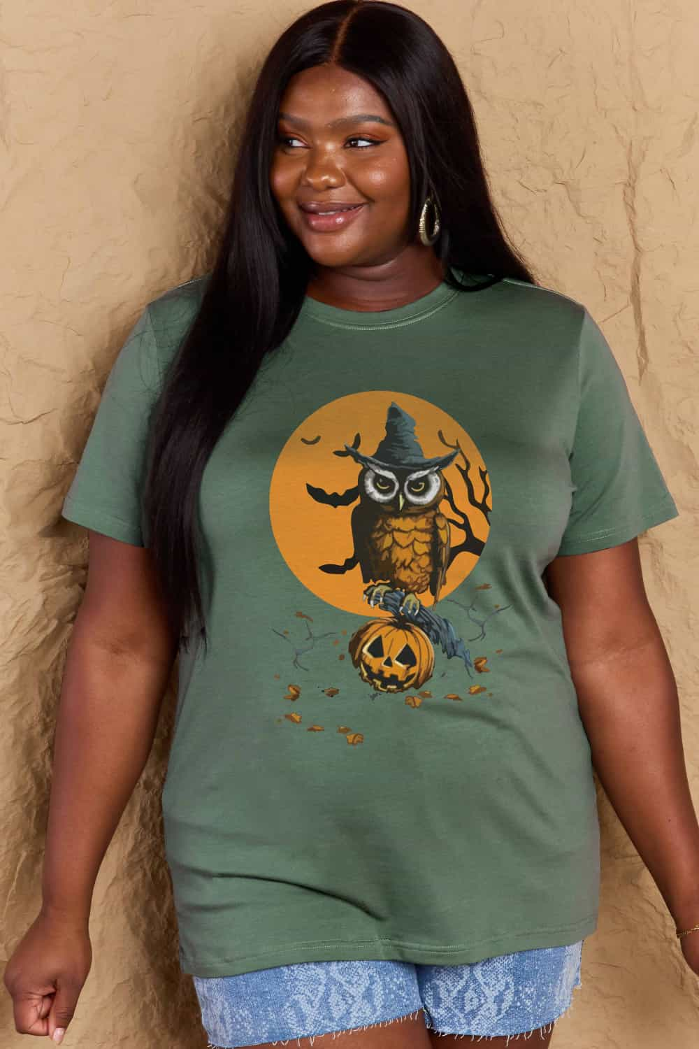 Simply Love Holloween Theme Graphic Cotton T-Shirt