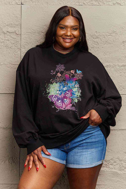 Simply Love Simply Love Butterfly Graphic Sweatshirt