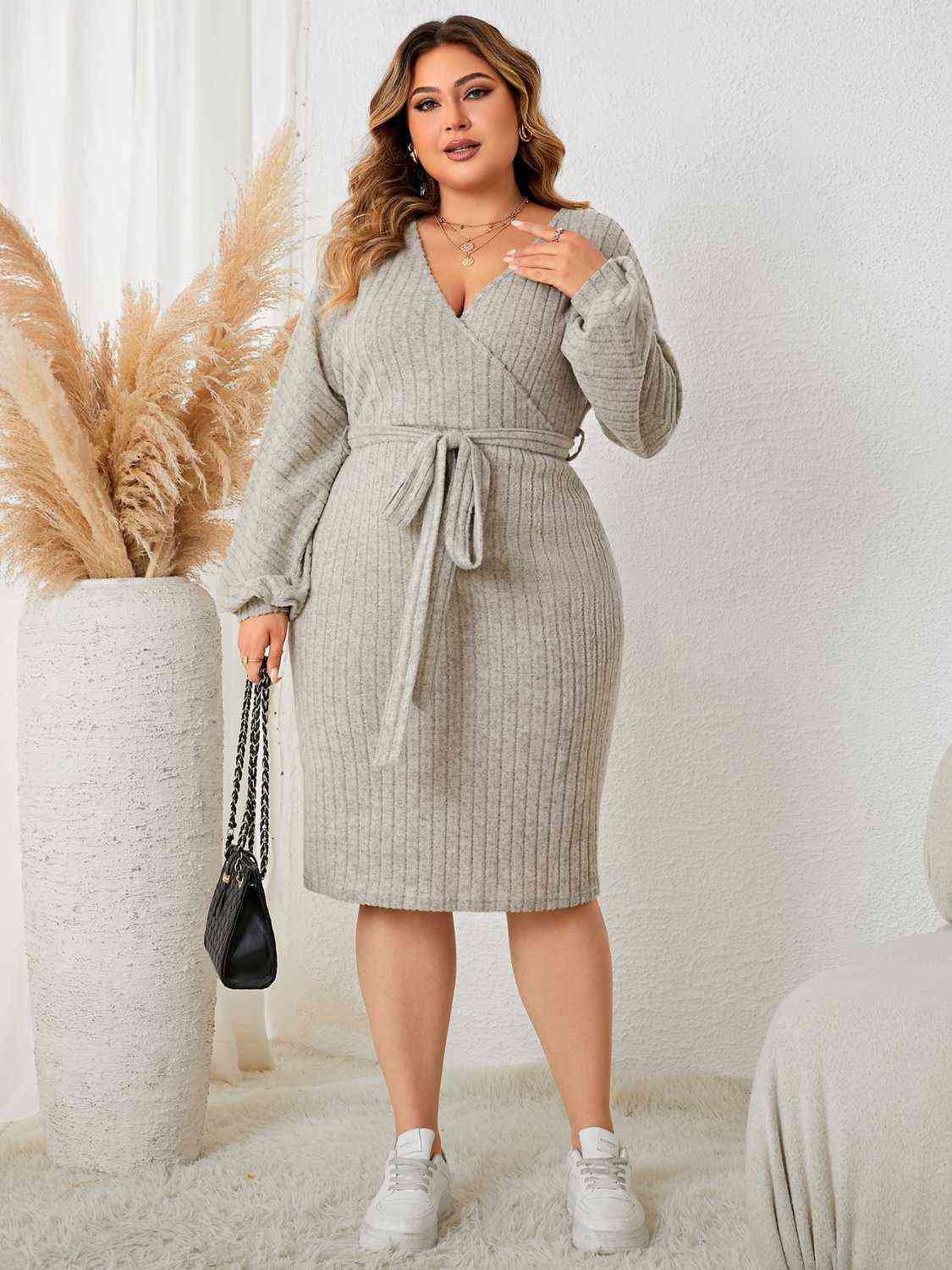 Plus+ Tie Waist Wrap Dress