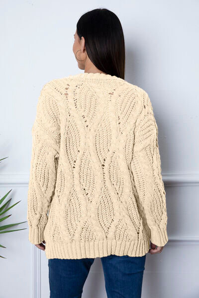 Round Neck Dropped Shoulder Sweater