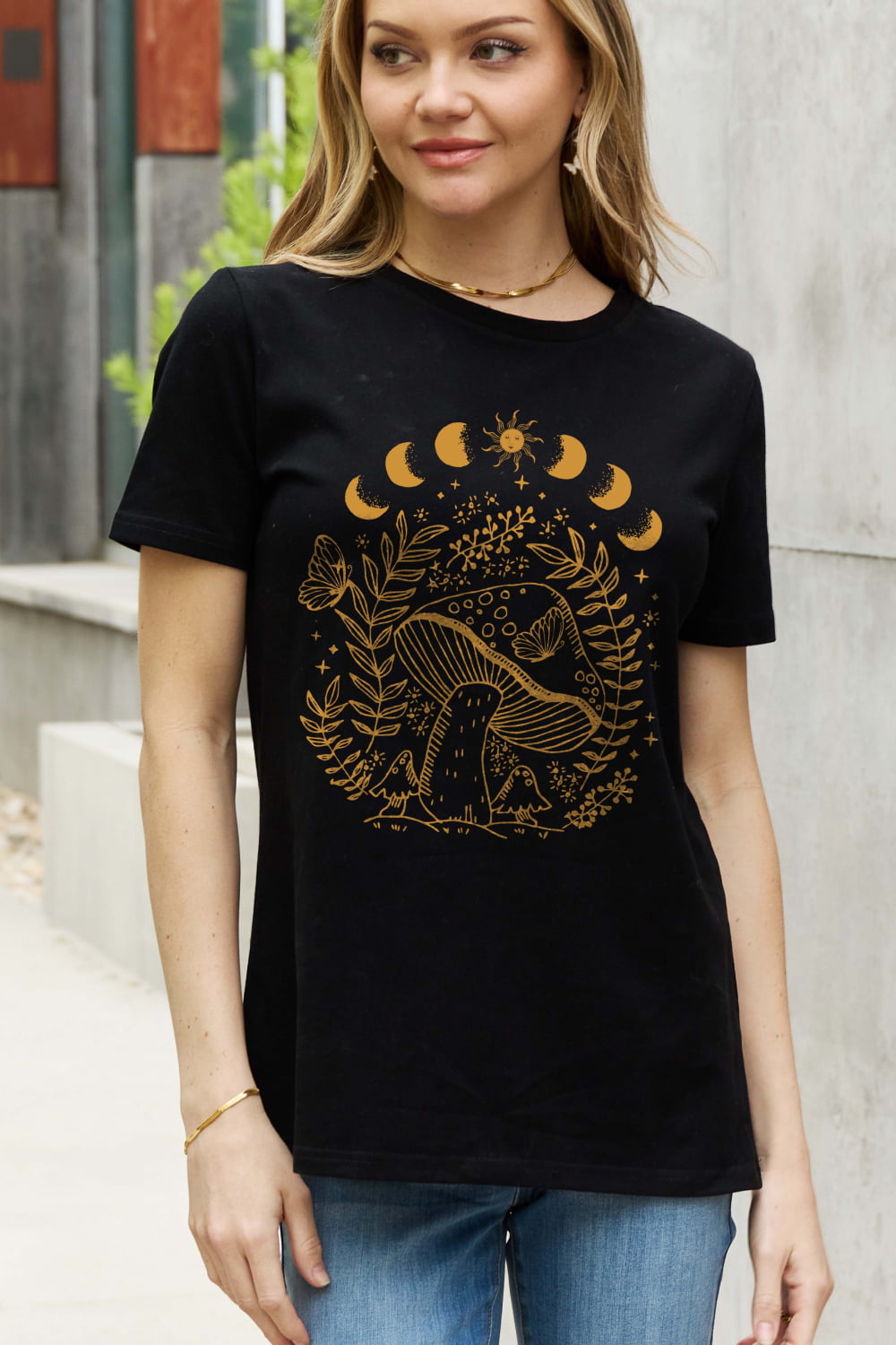 Simply Love Mushroom Graphic Cotton Tee