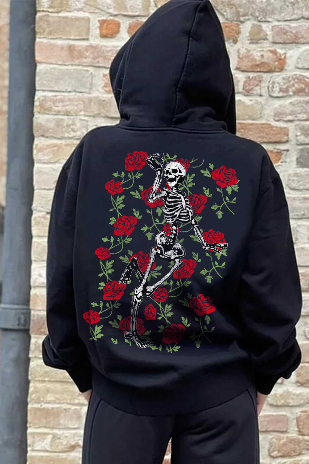 Simply Love Simply Love Rose and Skeleton Graphic Hoodie