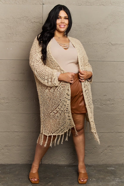 HEYSON Boho Chic Western Knit Fringe Cardigan