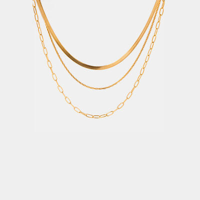 18K Gold-Plated Triple-Layered Necklace