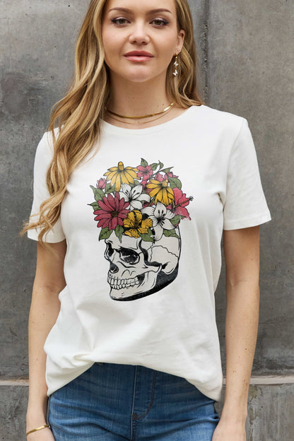 Simply Love Skull Graphic Cotton Tee