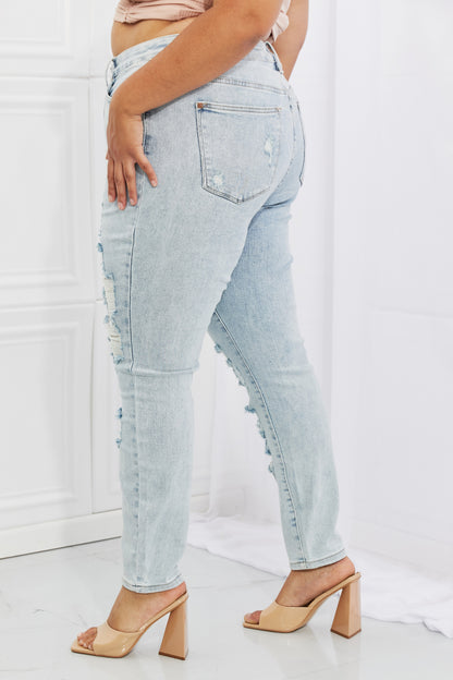 Tiana High Waisted Distressed Skinny Jeans Trendsi