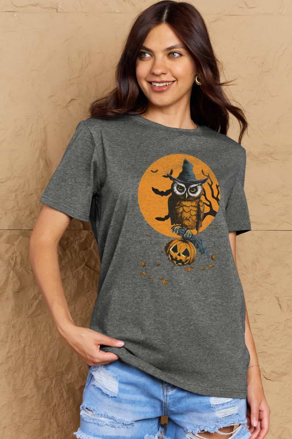 Simply Love Holloween Theme Graphic Cotton T-Shirt