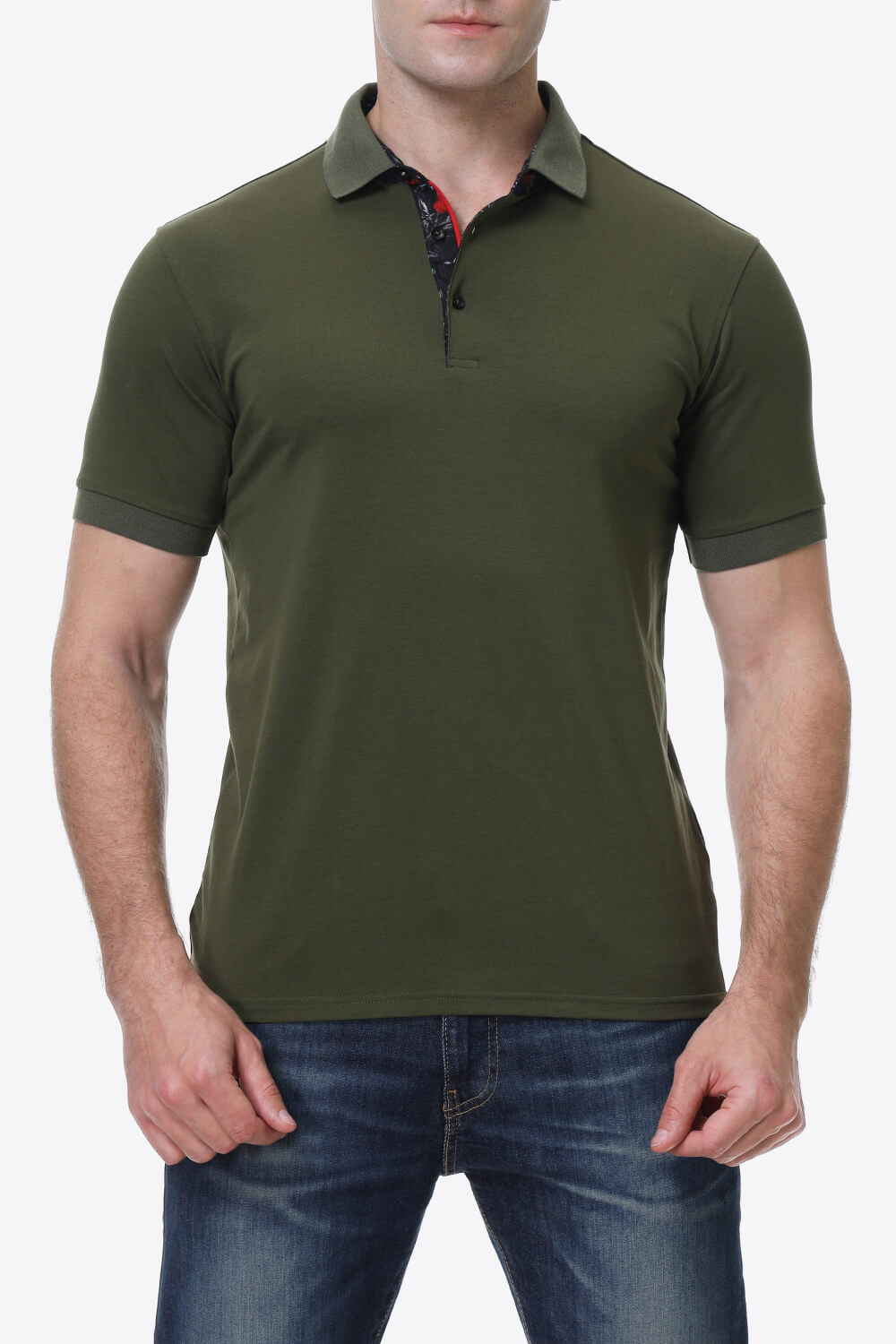 Men's Quarter-Button Short Sleeve Polo Shirt Trendsi