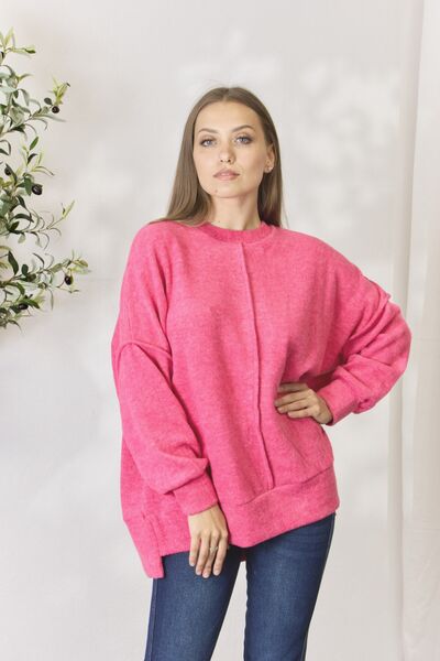 Zenana Center Seam Long Sleeve Sweatshirt