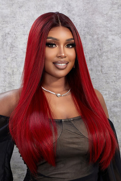 13*2" Lace Front Wigs Synthetic Straight 26" 150% Density Trendsi