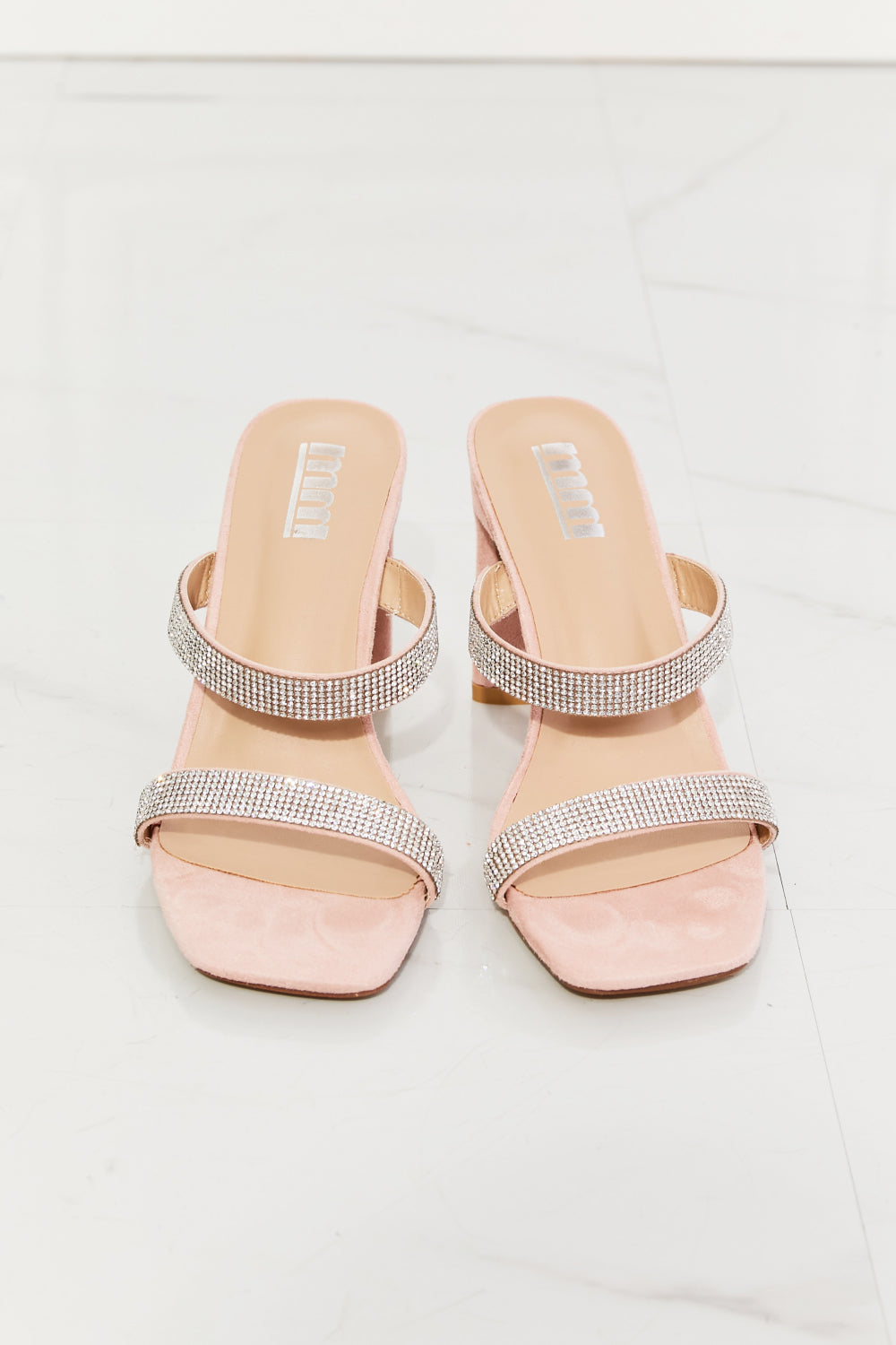 Leave A Little Sparkle Rhinestone Block Heel Sandal in Pink Trendsi