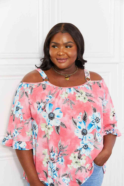 Sew In Love Fresh Take  Floral Cold-Shoulder Top