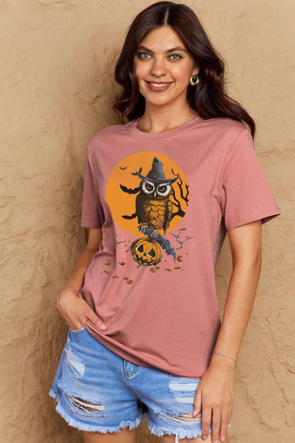 Simply Love Holloween Theme Graphic Cotton T-Shirt