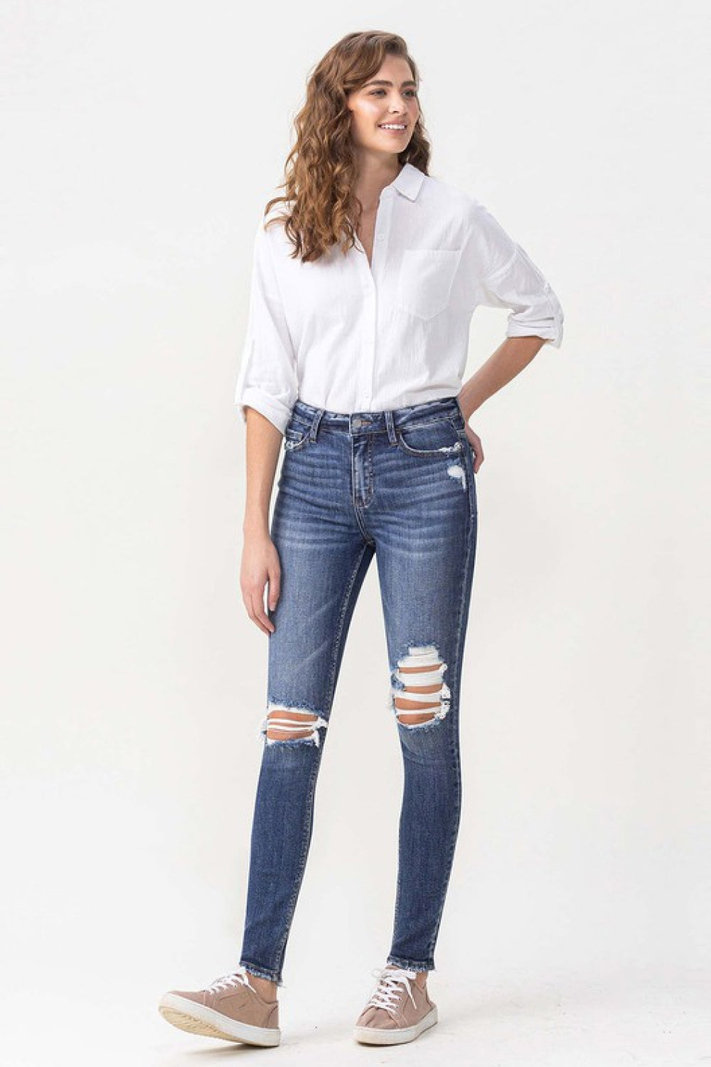 Gem Size High Rise Skinny Jeans Trendsi