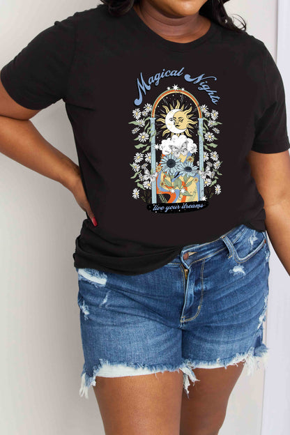 Simply Love MAGICAL NIGHTS LIVE YOUR DREAMS Graphic Cotton Tee