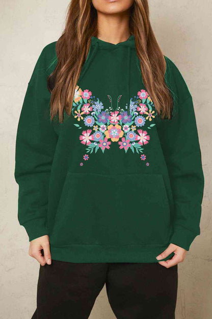 Simply Love Simply Love Floral Butterfly Graphic Hoodie