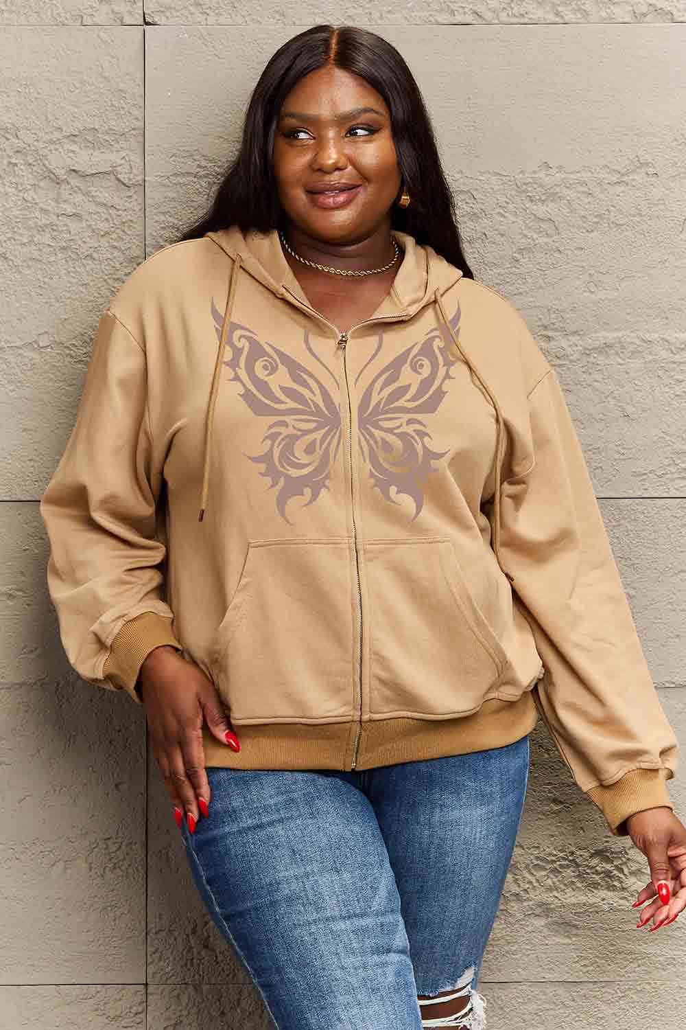 Simply Love Butterfly Graphic Hoodie