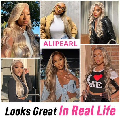 Transparent Lace Front Pre-Plucked Human Hair Body Wave Wig - Blonde Lola’s Hidden Gem