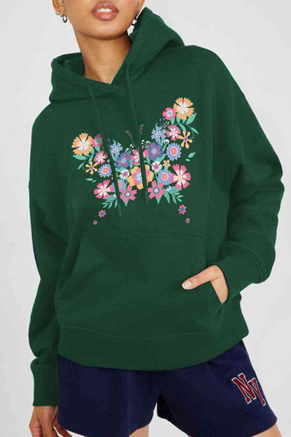 Simply Love Simply Love Floral Butterfly Graphic Hoodie