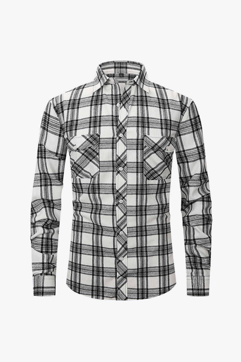 Men's Plaid Button-Up Long Sleeve Shirt Trendsi