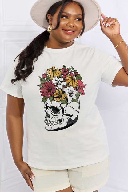 Simply Love Skull Graphic Cotton Tee