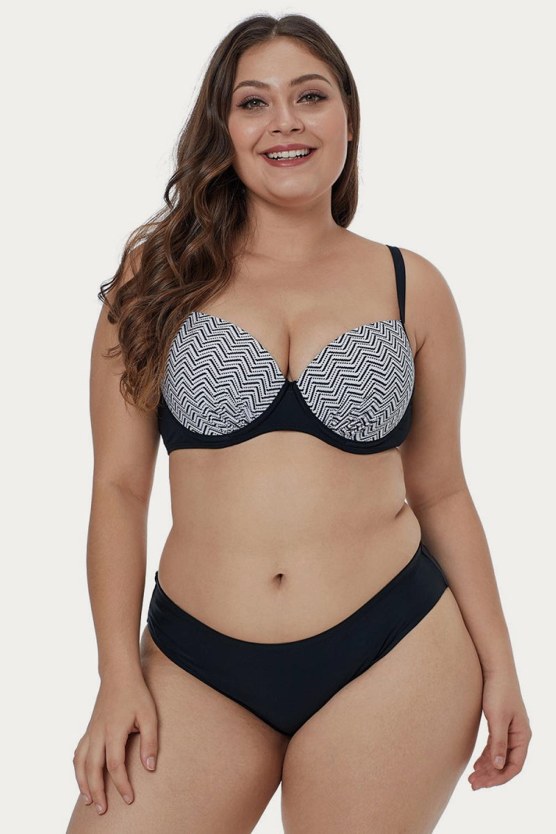 Waves Print Plus+ Bikini Set