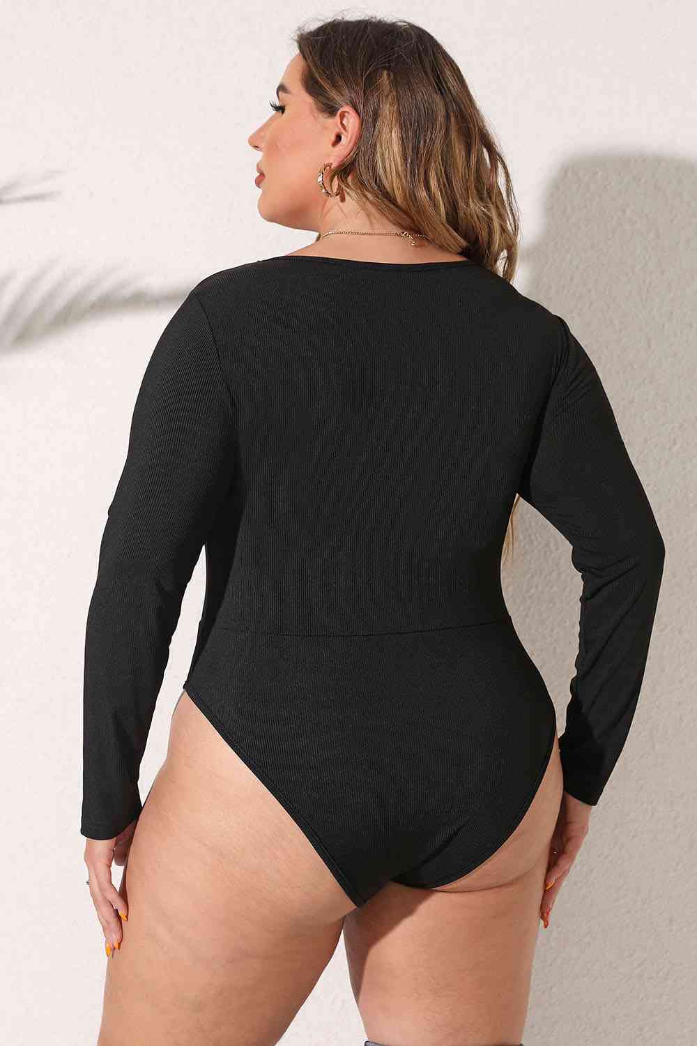 Plus+ Round Neck Long Sleeve Bodysuit