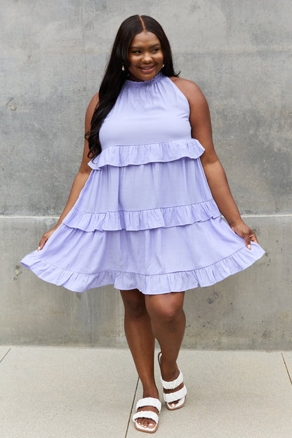 Relaxed Doll Halter Dress Trendsi