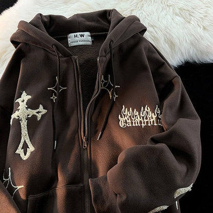 Unisex Vintage Embroidery Hoodies