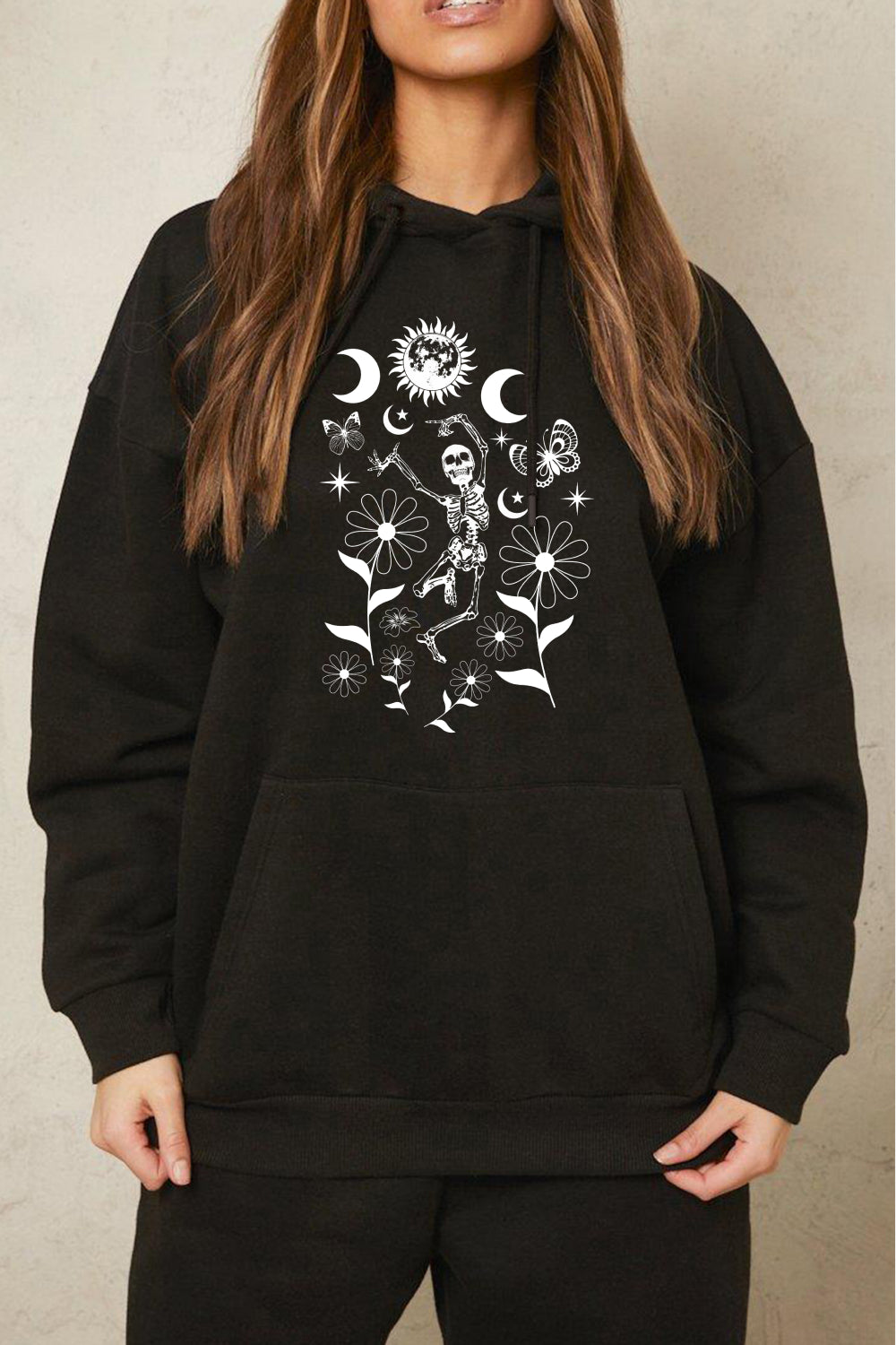 Simply Love Dancing Skeleton Graphic Hoodie