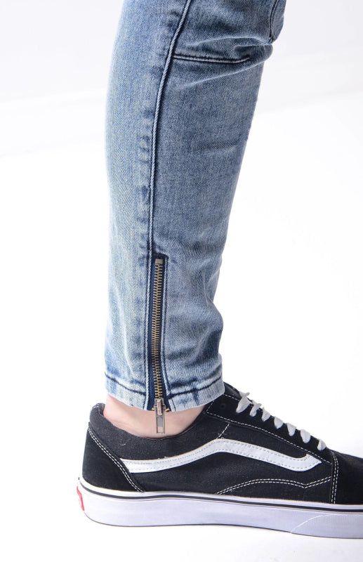 Men's Fashion Frayed Slim Fit Long Jeans kakaclo