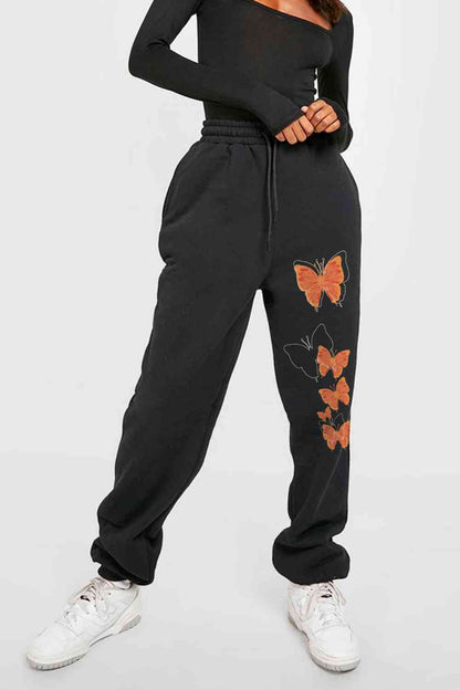 Simply Love Full Size Butterfly Graphic Sweatpants