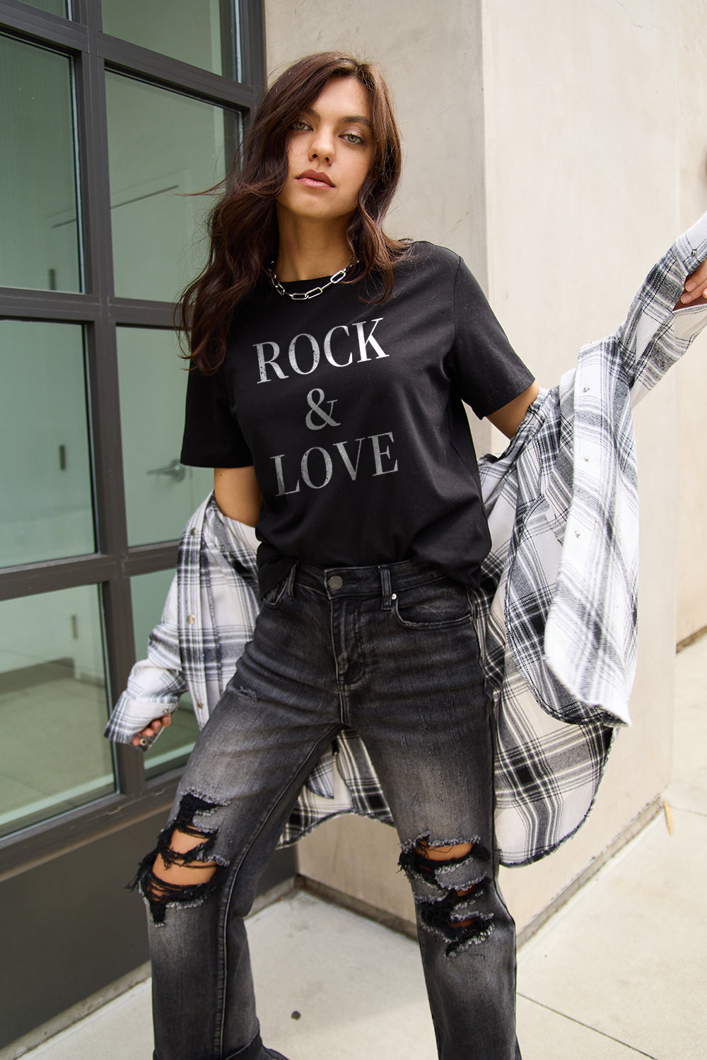 Simply Love ROCK ＆ LOVE Short Sleeve T-Shirt