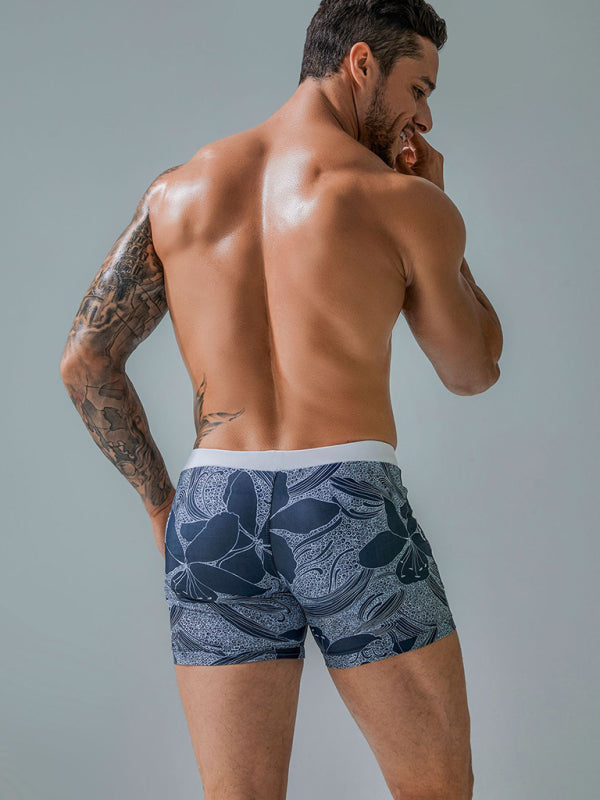 Men's Vintage Print Pocket Lined Swim Shorts kakaclo