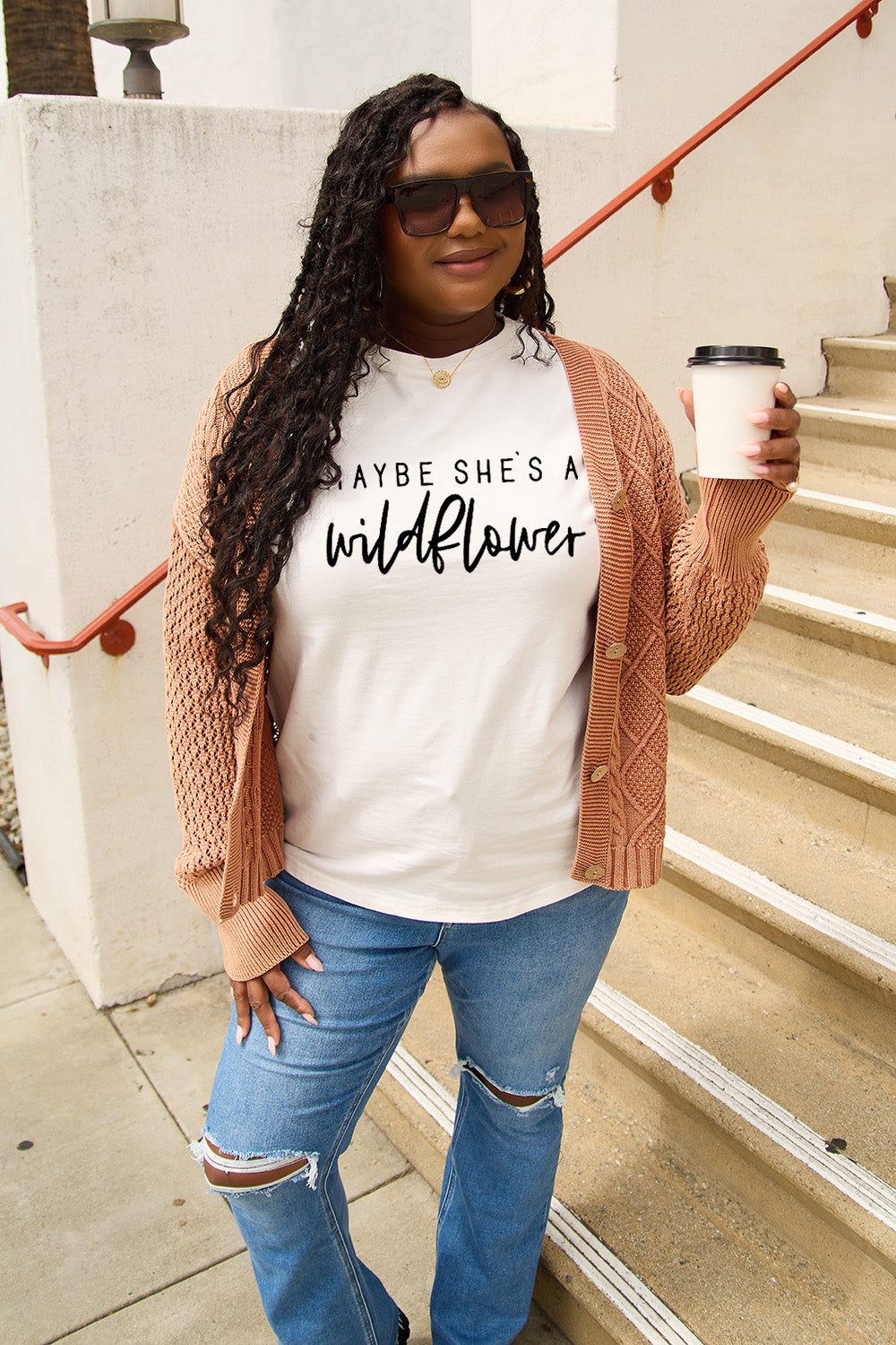 Simply Love MAYBE SHE'S A WILDFLOWER Short Sleeve T-Shirt