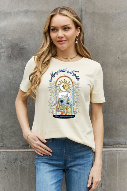 Simply Love MAGICAL NIGHTS LIVE YOUR DREAMS Graphic Cotton Tee