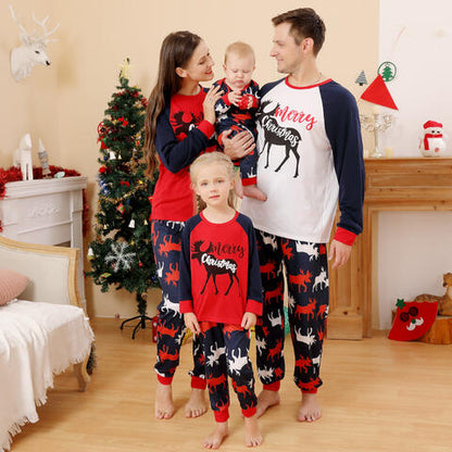 MERRY CHRISTMAS Graphic Top and Reindeer Pants Set