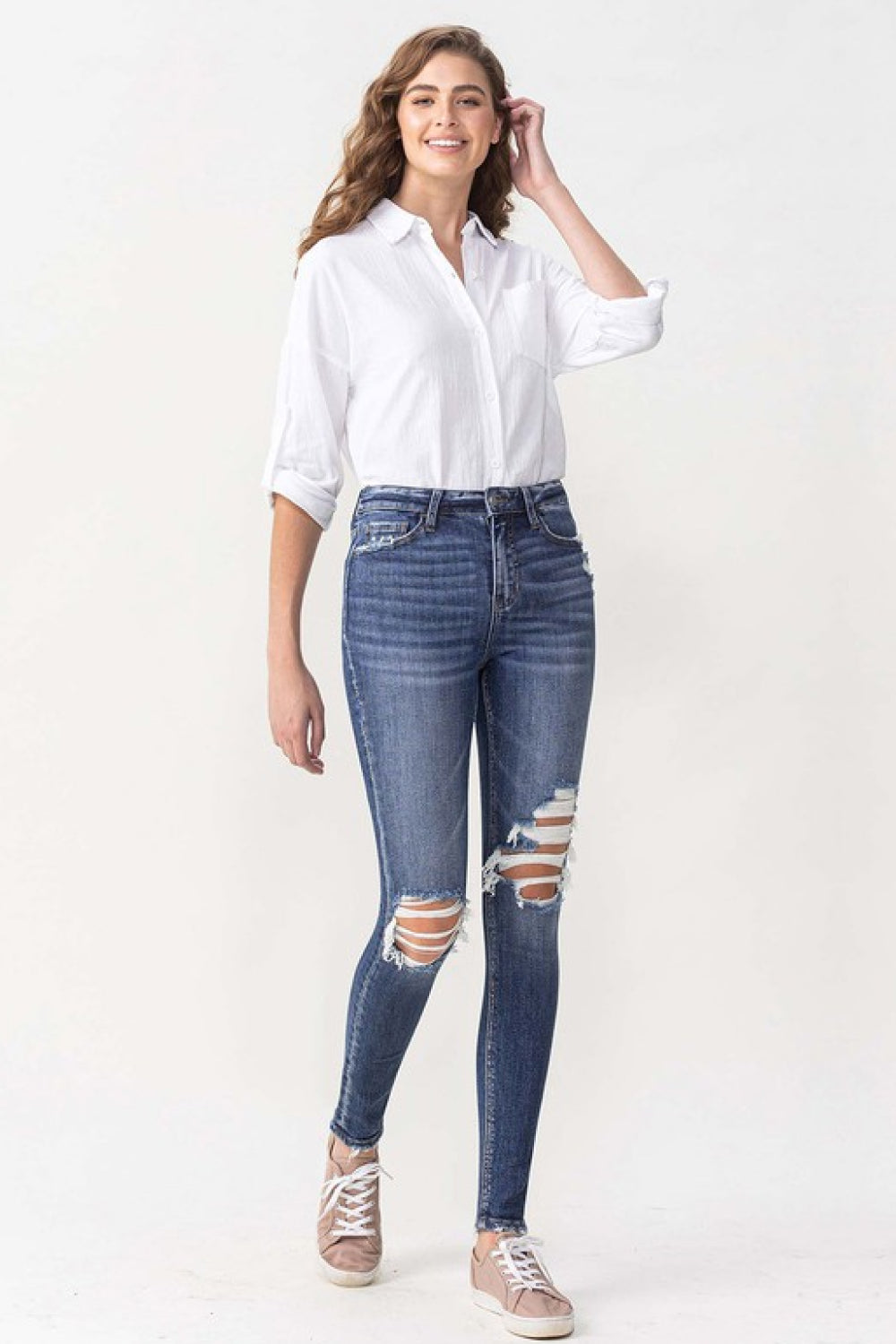 Gem Size High Rise Skinny Jeans Trendsi