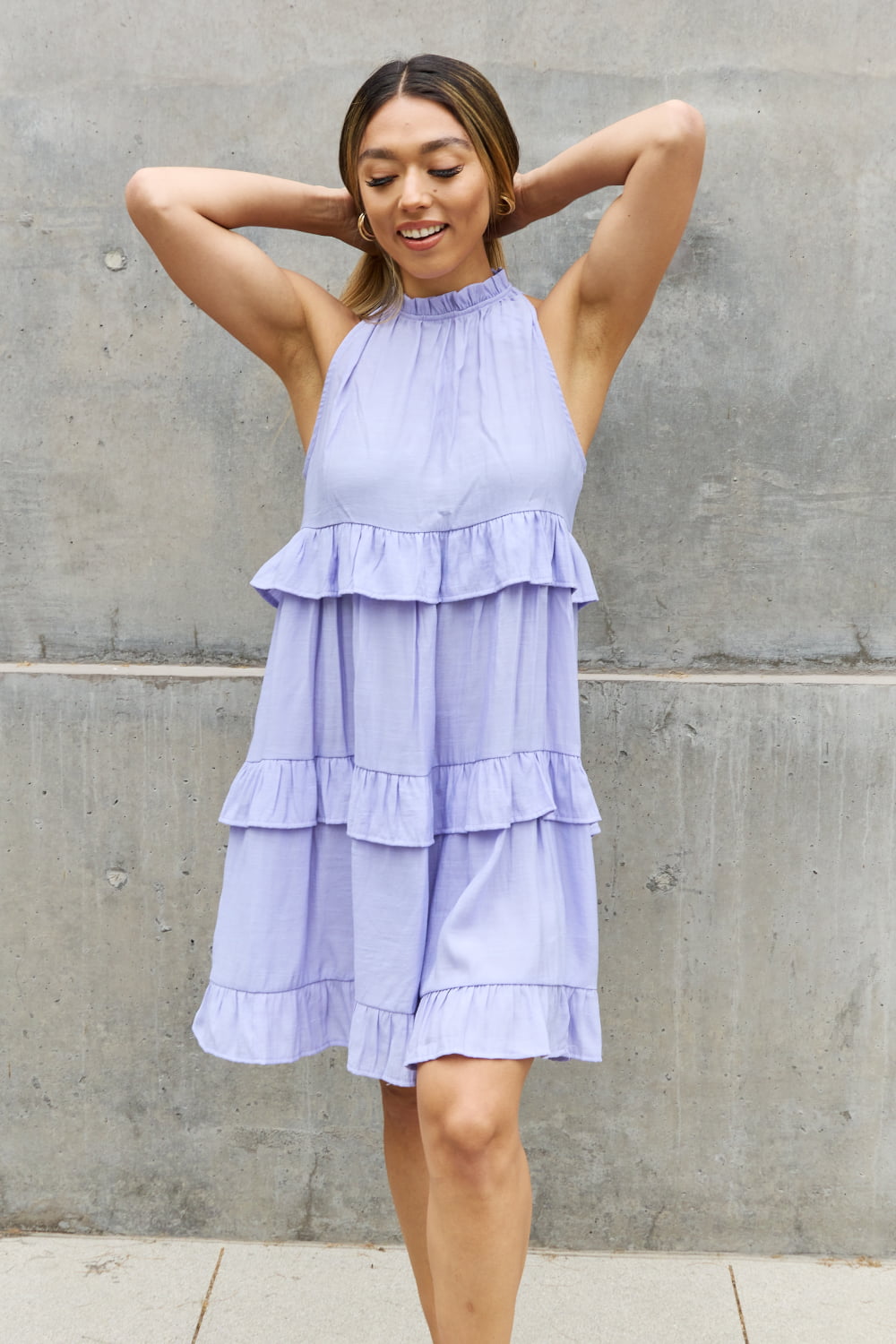 Relaxed Doll Halter Dress Trendsi