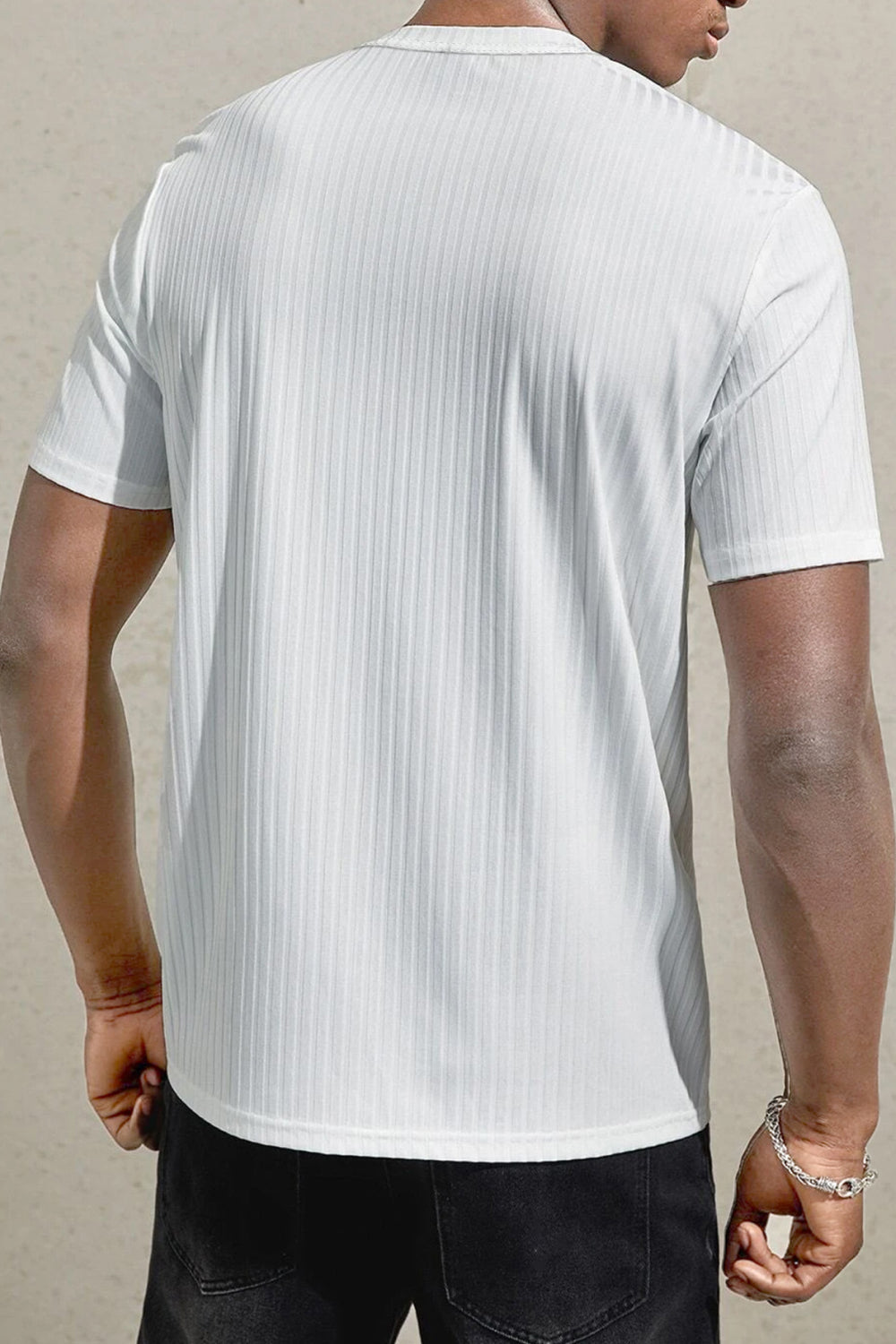 Men's Round Neck Short Sleeve T-Shirt Trendsi