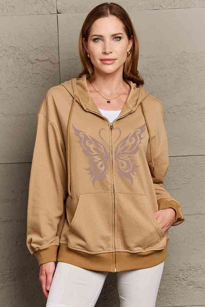 Simply Love Butterfly Graphic Hoodie